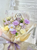 [Valentine's Day 2026] 7 stalks Soap Flower Bouquet with Bunny (Klang Valley Delivery)