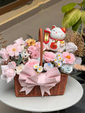 Fortune Cat Bloom Basket (Klang Valley Delivery Only)