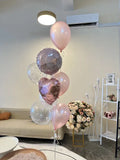 Pink 6's Helium Balloon Bundle with Messages (Kuching Delivery)