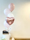 6's Helium Balloon Bundle Pink & Chrome Gold (Kuching Delivery)