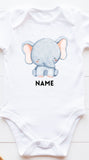 Personalised Romper / Kids Tee - Blue Elephant (Nationwide Delivery)