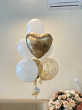 Gold and White 6's + Foil Balloon Bundle (Kuching Delivery)