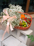 Fresh Fruit & Baby’s Breath Gift Basket (Klang Valley Delivery)