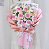 Handmade Crochet 9 Roses Bouquet (Klang Valley Delivery)