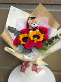 Graduation Sunflower Teddy Bouquet (Klang Valley Delivery Only)