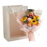 Soap Flower Bouquet with Small Graduation Bear(Nationwide Delivery)