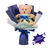 Teddy Bear (Male) + 90g Cookies In Bag Bouquet