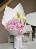 Hydrangea Tulip Pastel Bouquet (Klang Valley Delivery Only)