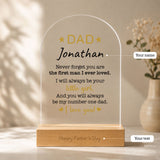 Customised Arylic Plaque with Personalised Wooden LED Light Stand Gift Set - For Dad (Message to Dad) - Father's Day Flowers & Gifts 2026