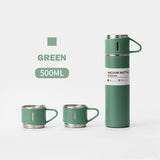 500ml Vacuum Flask Set 304 Stainless Steel Thermos Flask Bottle Cup Gift Set (Klang Valley Delivery)