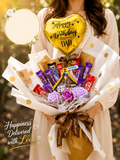 Simple Chocolate Bouquet with Personalized Balloon (Ipoh Delivery Only)