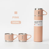 500ml Vacuum Flask Set 304 Stainless Steel Thermos Flask Bottle Cup Gift Set (Nationwide Delivery)