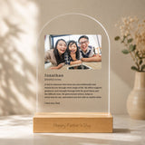 Customised Arylic Plaque with Personalised Wooden LED Light Stand Gift Set - Special for Dad - Father's Day Flowers & Gifts 2026