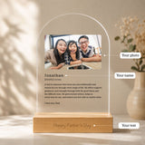 Customised Arylic Plaque with Personalised Wooden LED Light Stand Gift Set - Special for Dad - Father's Day Flowers & Gifts 2026