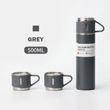 500ml Vacuum Flask Set 304 Stainless Steel Thermos Flask Bottle Cup Gift Set (Klang Valley Delivery)