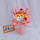 Graduation Mix Soap Flower Bouquet + Convo Bear (Kuantan Delivery)