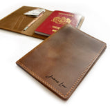Personalised Minimalist Travel Set - Passport holder + Wooden Pen - Father's Day Flowers & Gifts 2026