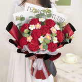 Handmade Crochet Flower Bouquet - Crimson Promise (Nationwide Delivery)