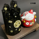 [Klang Valley Delivery] LYHO Luxe Lucky Cat Charcoal Gift Set  招财猫黑金炭风水摆设