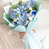 Handmade Crochet Flower Bouquet - Sky Blossom (Nationwide Delivery)
