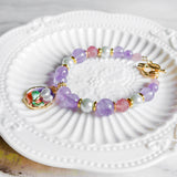 Pastel Reverie Handmade Gold Bracelet Necklace and Earring Set (Nationwide Delivery)