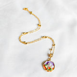 Pastel Reverie Handmade Gold Bracelet Necklace and Earring Set (Nationwide Delivery)