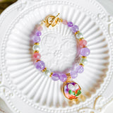 Pastel Reverie Handmade Gold Bracelet Necklace and Earring Set (Nationwide Delivery)
