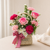 Blush Garden Flower Basket (Klang Valley Delivery Only)