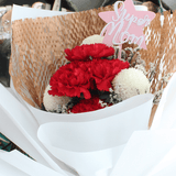 Asanoha Red Carnation Hand Bouquet