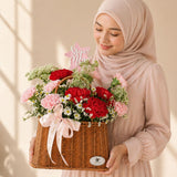 Lunara Carnation Flower Basket (Klang Valley Delivery Only)