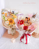 Story Bloom Memory Crochet Flower Bouquet + Illustrated Picture (Klang Valley Delivery)
