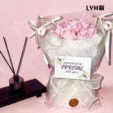 LYHO Ballerina Pink Rose Soap Flower Bouquet (Small) [Klang Valley Delivery Only]