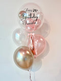 Personalized Bubble Balloon Bouquet | Pearl Pink, White & Champagne [Klang Valley Delivery Only]