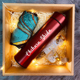 'Mother's Day 2024' Personalised Thermal Bottle & Silk Scarf Shawl Satin Hijab Gift Box Set (Klang Valley Delivery)