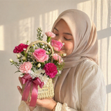 Blush Garden Flower Basket (Klang Valley Delivery Only)