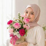 Blush Garden Flower Basket (Klang Valley Delivery Only)