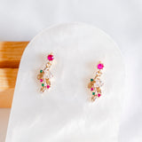 Rainbow Leaves Radiant Bloom Gold Earring (Nationwide Delivery)