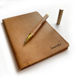 Personalised Minimalist Travel Set - Passport holder + Wooden Pen - Father's Day Flowers & Gifts 2026