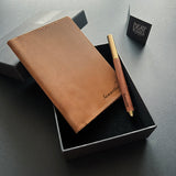 Personalised Minimalist Travel Set - Passport holder + Wooden Pen - Father's Day Flowers & Gifts 2026