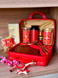 福运满箱 Abundant Fortune CNY Hamper Gift Set 2026 | Red Mini Handcarry Luggage, CNY Goodies, Bird Nest, Plate, Cutlery (Nationwide Delivery)