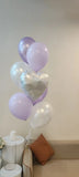 Purple Graduation 7's Helium Balloon Balloon Bundle & 24" Bubble Balloon (Kuching Delivery)