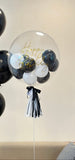 Black Style Bubble Helium Balloon with 5's Balloon Bundle (Kuching Delivery)