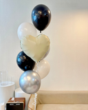 Yellow Love shaped Foil Helium Balloon Bundle (Kuching Delivery)
