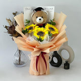 Graduation Bear with Artificial Flowers (West Malaysia Delivery Only)