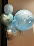 Mini Ribbon Bubble Balloon with 5's Foil Shaped Balloon Bundle (Kuching Delivery)