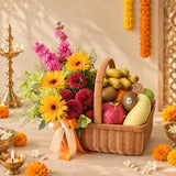 Deepavali Fruit & Flower Basket (Klang Valley Delivery)  - Deepavali Hampers & Gifts 2026
