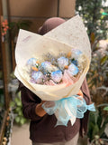 Pastel Blue Preserved Rose Bouquet (Klang Valley Delivery)