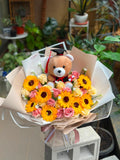Graduation Bear Soap Sunflower Bouquet 🎓🌻 (Klang Valley Delivery)