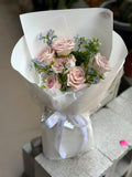 Blush Rose & Blue Delphinium Bouquet (Klang Valley Delivery)