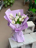 White Tulip Lavender Bouquet (Klang Valley Delivery)